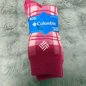 Columbia Pink Plaid Women Socks